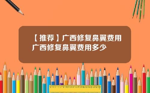 【推荐】广西修复鼻翼费用广西修复鼻翼费用多少