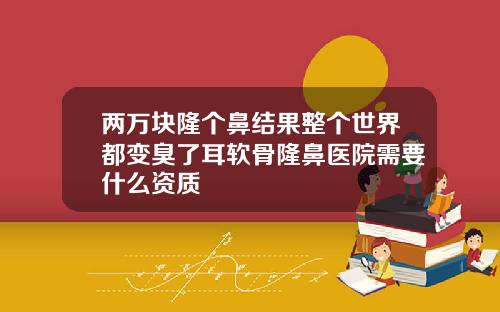 两万块隆个鼻结果整个世界都变臭了耳软骨隆鼻医院需要什么资质