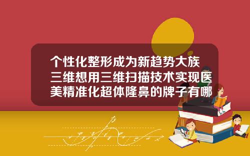 个性化整形成为新趋势大族三维想用三维扫描技术实现医美精准化超体隆鼻的牌子有哪些