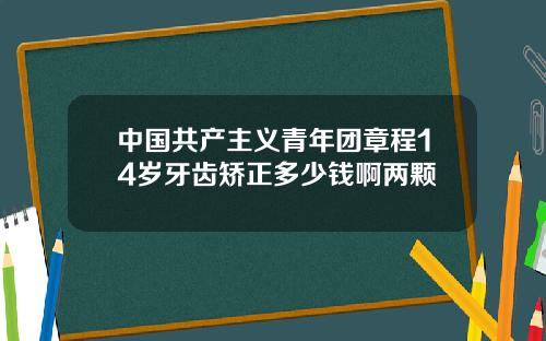 中国共产主义青年团章程14岁牙齿矫正多少钱啊两颗