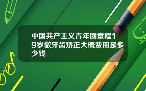 中国共产主义青年团章程19岁做牙齿矫正大概费用是多少钱