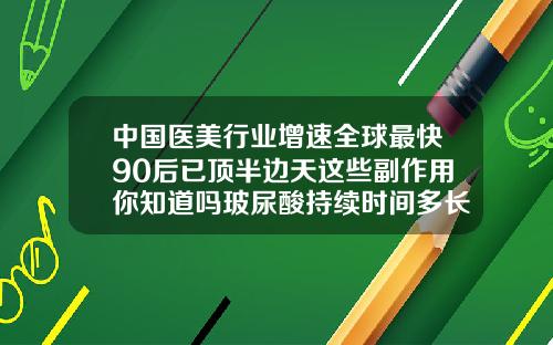 中国医美行业增速全球最快90后已顶半边天这些副作用你知道吗玻尿酸持续时间多长