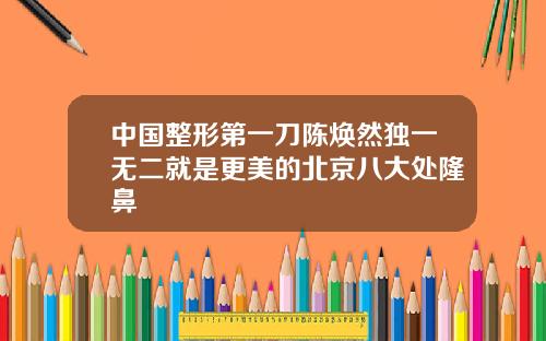 中国整形第一刀陈焕然独一无二就是更美的北京八大处隆鼻