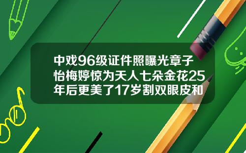 中戏96级证件照曝光章子怡梅婷惊为天人七朵金花25年后更美了17岁割双眼皮和18岁差别在哪