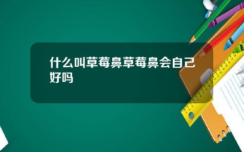 什么叫草莓鼻草莓鼻会自己好吗