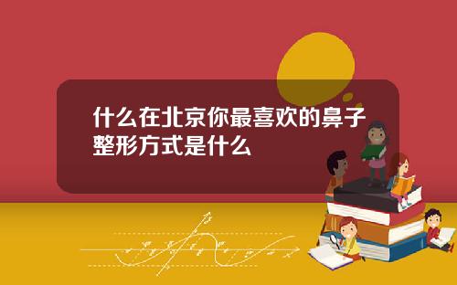 什么在北京你最喜欢的鼻子整形方式是什么