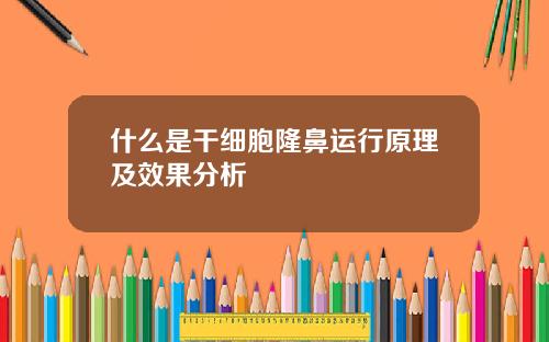 什么是干细胞隆鼻运行原理及效果分析
