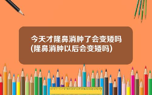 今天才隆鼻消肿了会变矮吗(隆鼻消肿以后会变矮吗)