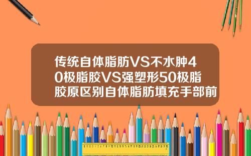 传统自体脂肪VS不水肿40极脂胶VS强塑形50极脂胶原区别自体脂肪填充手部前后对比照