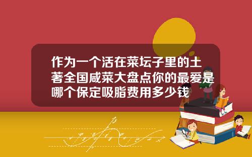作为一个活在菜坛子里的土著全国咸菜大盘点你的最爱是哪个保定吸脂费用多少钱