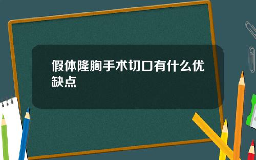 假体隆胸手术切口有什么优缺点