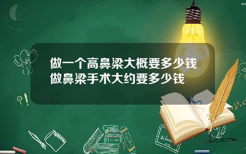 做一个高鼻梁大概要多少钱做鼻梁手术大约要多少钱