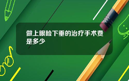 做上眼睑下垂的治疗手术费是多少