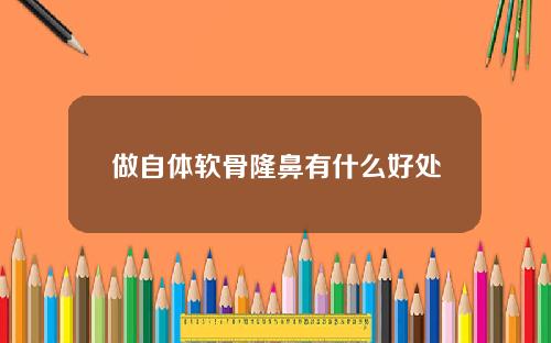做自体软骨隆鼻有什么好处