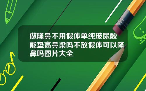 做隆鼻不用假体单纯玻尿酸能垫高鼻梁吗不放假体可以隆鼻吗图片大全