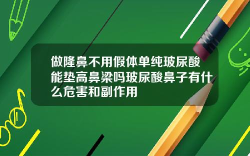 做隆鼻不用假体单纯玻尿酸能垫高鼻梁吗玻尿酸鼻子有什么危害和副作用