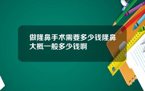 做隆鼻手术需要多少钱隆鼻大概一般多少钱啊