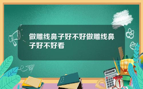 做雕线鼻子好不好做雕线鼻子好不好看