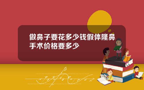 做鼻子要花多少钱假体隆鼻手术价格要多少