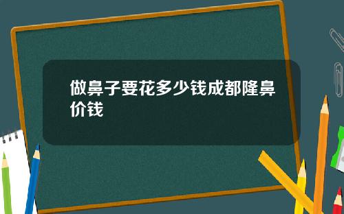 做鼻子要花多少钱成都隆鼻价钱