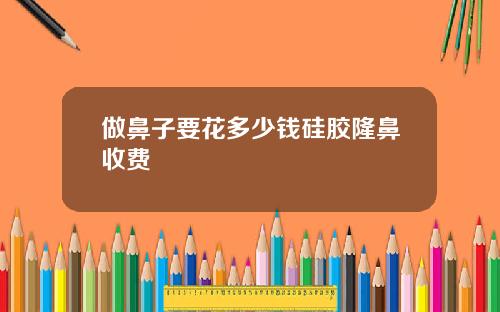 做鼻子要花多少钱硅胶隆鼻收费