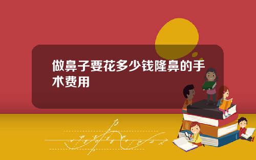 做鼻子要花多少钱隆鼻的手术费用
