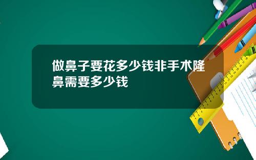 做鼻子要花多少钱非手术隆鼻需要多少钱