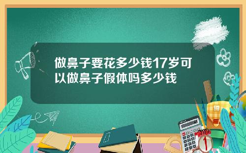 做鼻子要花多少钱17岁可以做鼻子假体吗多少钱