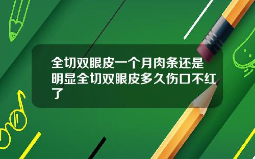 全切双眼皮一个月肉条还是明显全切双眼皮多久伤口不红了