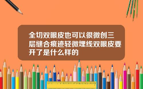 全切双眼皮也可以很微创三层缝合痕迹轻微埋线双眼皮要开了是什么样的