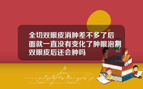 全切双眼皮消肿差不多了后面就一直没有变化了肿眼泡割双眼皮后还会肿吗