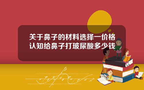 关于鼻子的材料选择一价格认知给鼻子打玻尿酸多少钱