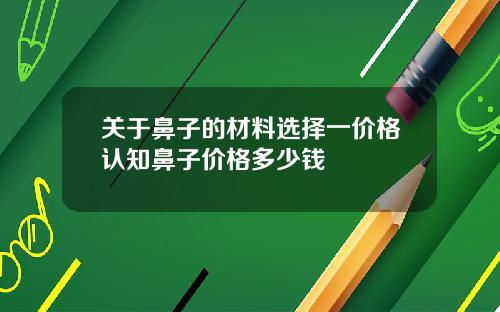 关于鼻子的材料选择一价格认知鼻子价格多少钱