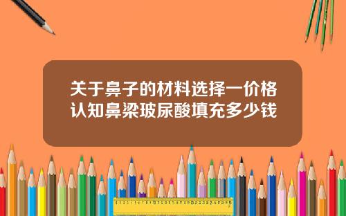 关于鼻子的材料选择一价格认知鼻梁玻尿酸填充多少钱