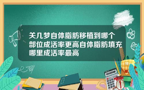 关几梦自体脂肪移植到哪个部位成活率更高自体脂肪填充哪里成活率最高