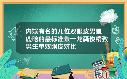 内娱有名的几位双眼皮男星鹿晗的最标准朱一龙龚俊精致男生单双眼皮对比