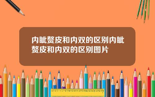 内眦赘皮和内双的区别内眦赘皮和内双的区别图片