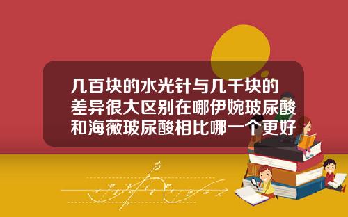 几百块的水光针与几千块的差异很大区别在哪伊婉玻尿酸和海薇玻尿酸相比哪一个更好