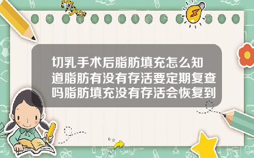 切乳手术后脂肪填充怎么知道脂肪有没有存活要定期复查吗脂肪填充没有存活会恢复到原来样子吗