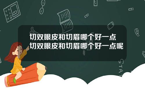 切双眼皮和切眉哪个好一点切双眼皮和切眉哪个好一点呢