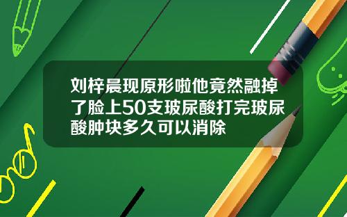 刘梓晨现原形啦他竟然融掉了脸上50支玻尿酸打完玻尿酸肿块多久可以消除