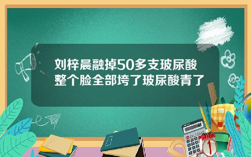 刘梓晨融掉50多支玻尿酸整个脸全部垮了玻尿酸青了