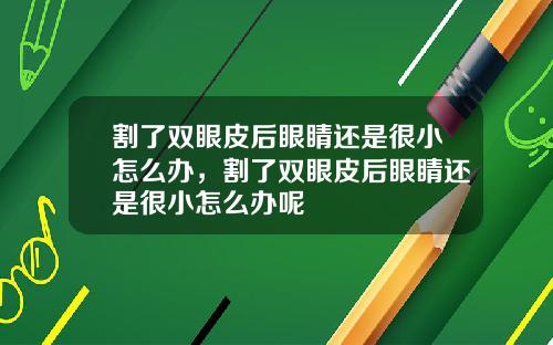 割了双眼皮后眼睛还是很小怎么办，割了双眼皮后眼睛还是很小怎么办呢