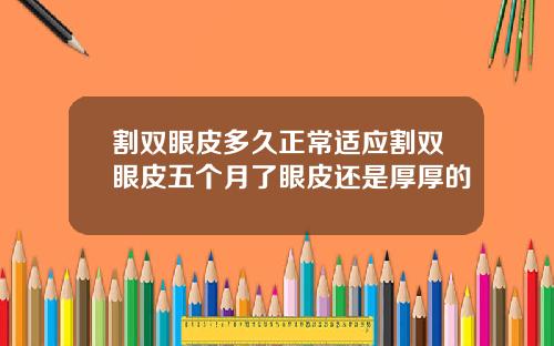 割双眼皮多久正常适应割双眼皮五个月了眼皮还是厚厚的