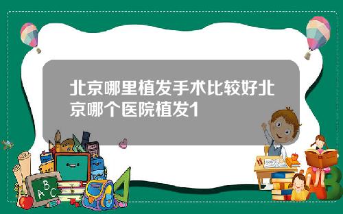 北京哪里植发手术比较好北京哪个医院植发1