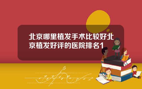 北京哪里植发手术比较好北京植发好评的医院排名1