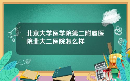 北京大学医学院第二附属医院北大二医院怎么样