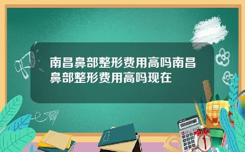 南昌鼻部整形费用高吗南昌鼻部整形费用高吗现在