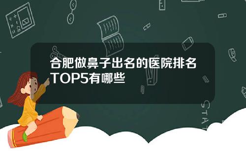 合肥做鼻子出名的医院排名TOP5有哪些