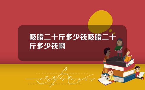 吸脂二十斤多少钱吸脂二十斤多少钱啊